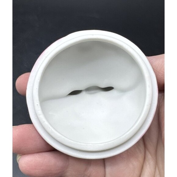 VTG Lefton Bisque Porcelain Yellow Chick Footed Egg Lidded Easter Box Trinket - Picture 8 of 10